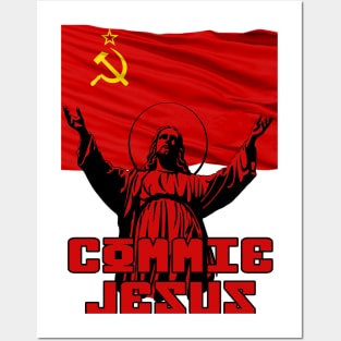 Commie Jesus Soviet Flag Posters and Art